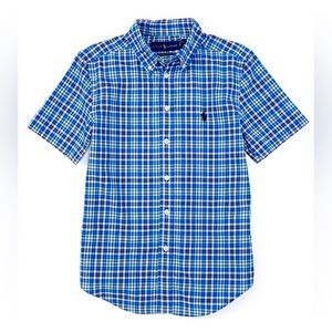 Ralph Lauren Plaid Poplin Short-Sleeve Shirt size 14-16